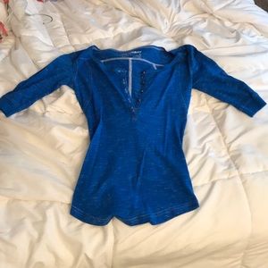 Union bay half sleeve tight blue shirt w/ buttons